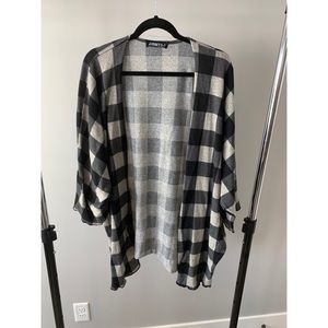 Buffalo plaid kimono cardigan